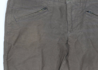 Womens UK Size M Marks and Spencer Regular Fit Chino Brown Trousers