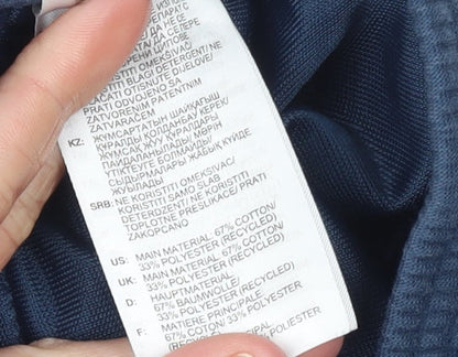 Adidas Men Blue Jogger Fleece Trousers L Reflective Pockets