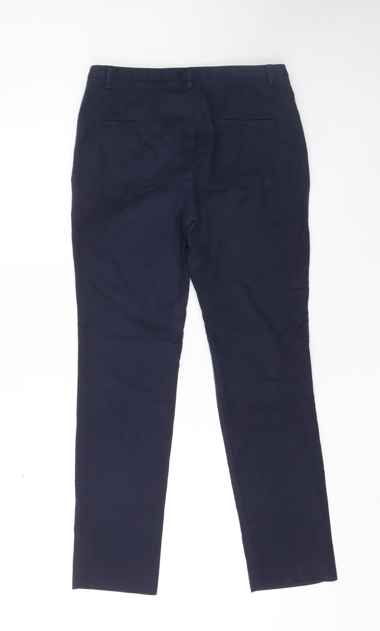 Womens UK Size 8 Zara Basic Slim Fit Chino Blue Trousers