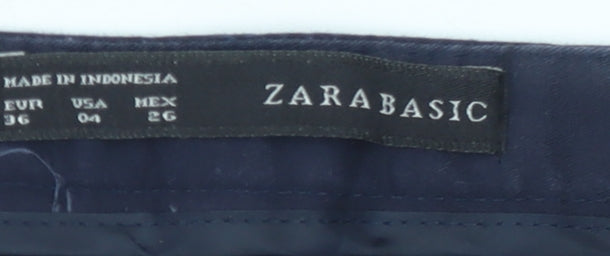 Womens UK Size 8 Zara Basic Slim Fit Chino Blue Trousers