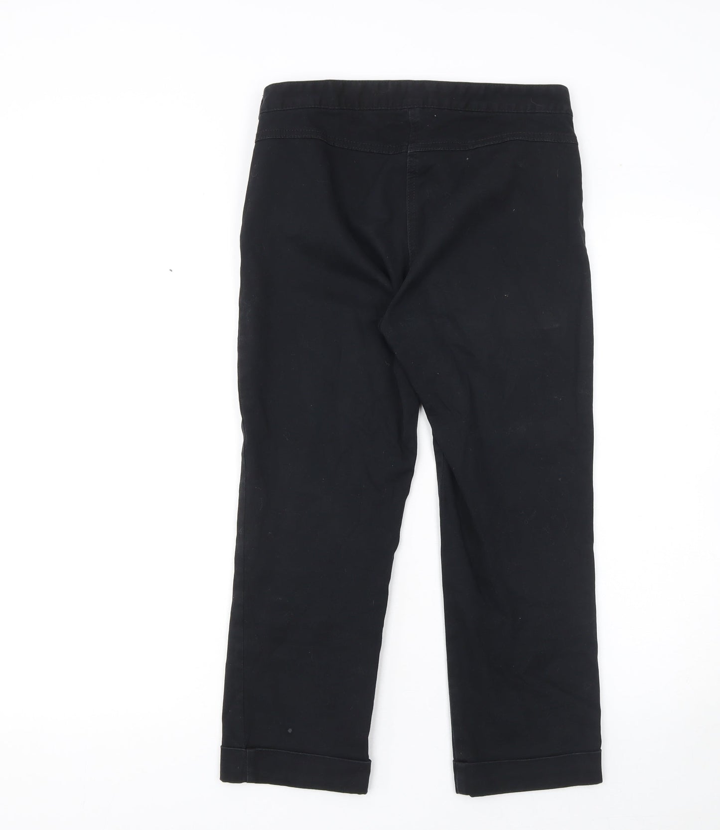 Womens UK Size S Marks and Spencer Regular Fit Cropped Black Trousers