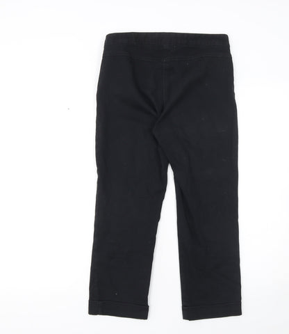 Womens UK Size S Marks and Spencer Regular Fit Cropped Black Trousers