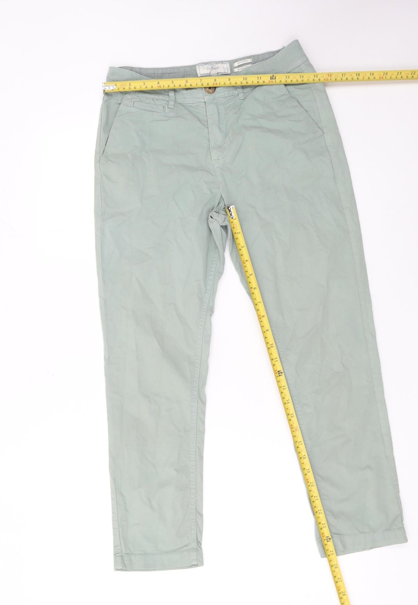 Fat Face Women's Green Chino Trousers Size 8 Regular Cotton Blend