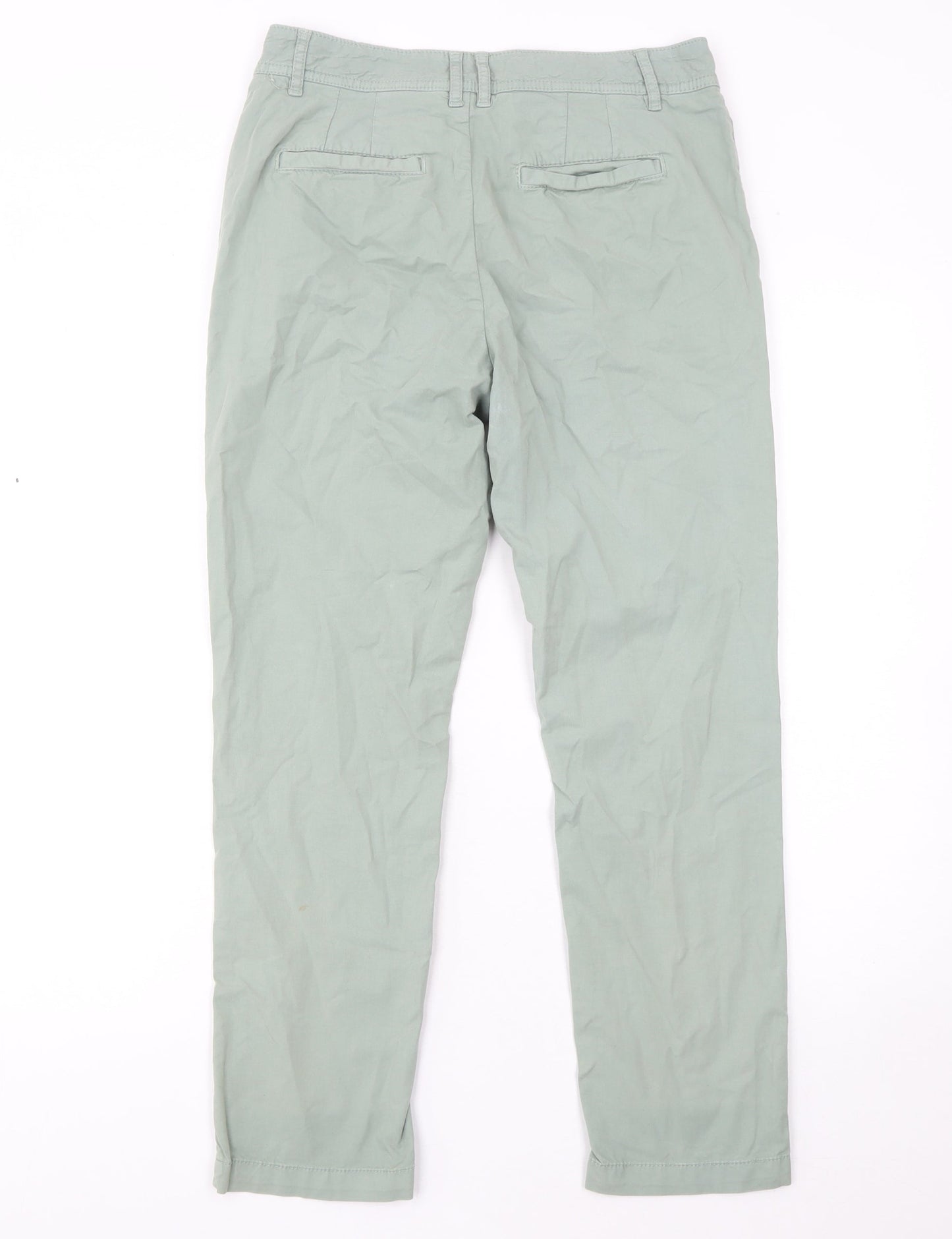 Fat Face Women's Green Chino Trousers Size 8 Regular Cotton Blend