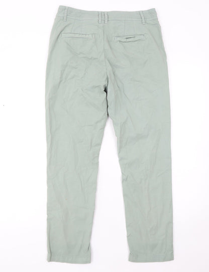 Fat Face Women's Green Chino Trousers Size 8 Regular Cotton Blend