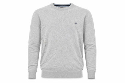 Crew Clothing Mens Grey Cotton Pullover Jumper Size S