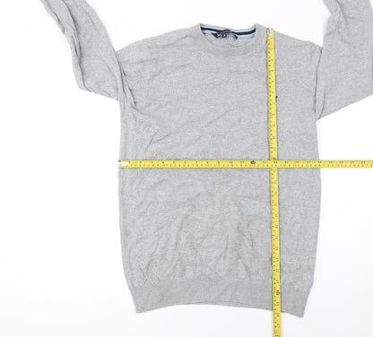 Crew Clothing Company Mens Grey Cotton Pullover Jumper Size S