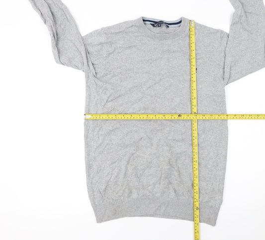 Crew Clothing Company Mens Grey Cotton Pullover Jumper Size S