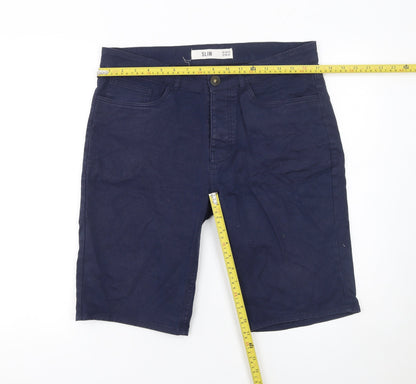 New Look Men's Blue Slim Fit Chino Shorts Size 34 Regular
