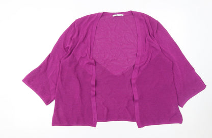 Tu Women’s Purple Knit Open Cardigan Size 12 3/4 Sleeve Lightweight