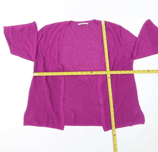 Tu Women’s Purple Knit Open Cardigan Size 12 3/4 Sleeve Lightweight