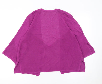 Tu Women’s Purple Knit Open Cardigan Size 12 3/4 Sleeve Lightweight