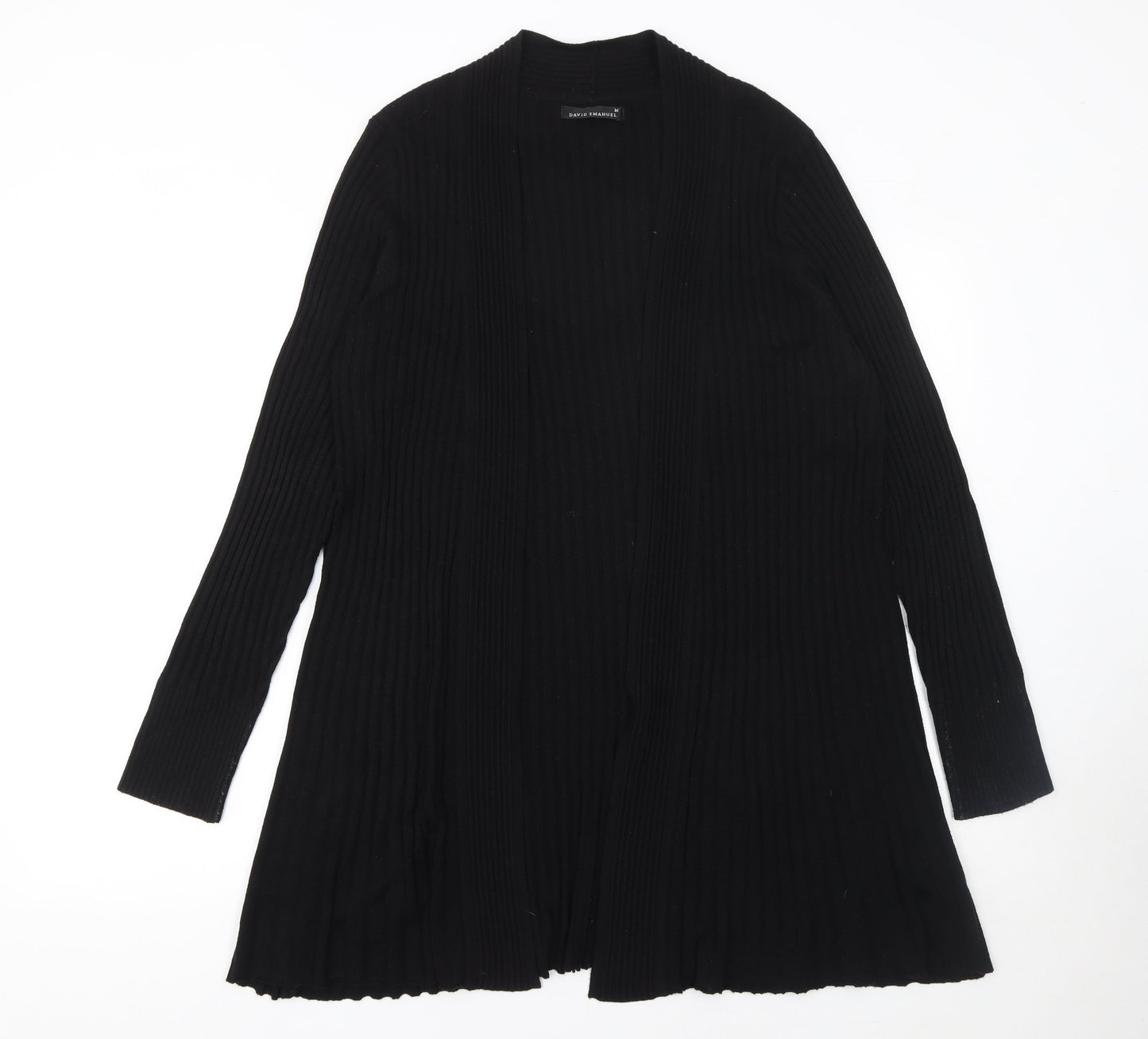 David Emanuel Women’s Black Knit Open Long Sleeve Cardigan M