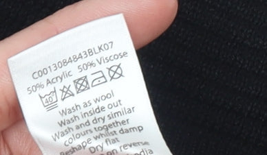 David Emanuel Women’s Black Knit Open Long Sleeve Cardigan M