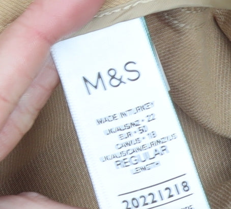 Womens UK Size 12 Marks and Spencer Relaxed Fit Chino Beige Trousers