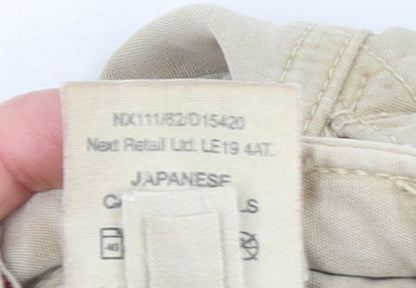Next Men’s Beige Cargo Trousers 34R Cotton Adjustable Waist Casual
