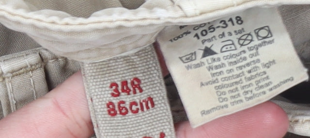 Next Men’s Beige Cargo Trousers 34R Cotton Adjustable Waist Casual