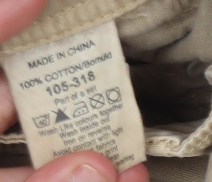 Next Men’s Beige Cargo Trousers 34R Cotton Adjustable Waist Casual