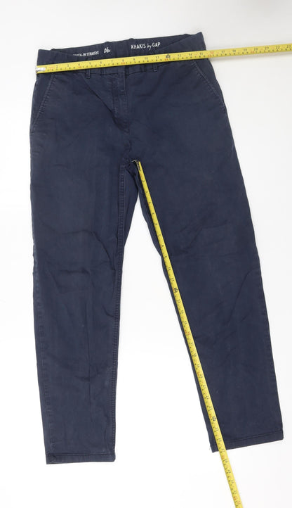 GAP Women’s Navy Blue Cotton Khakis Straight Trousers Size 6R