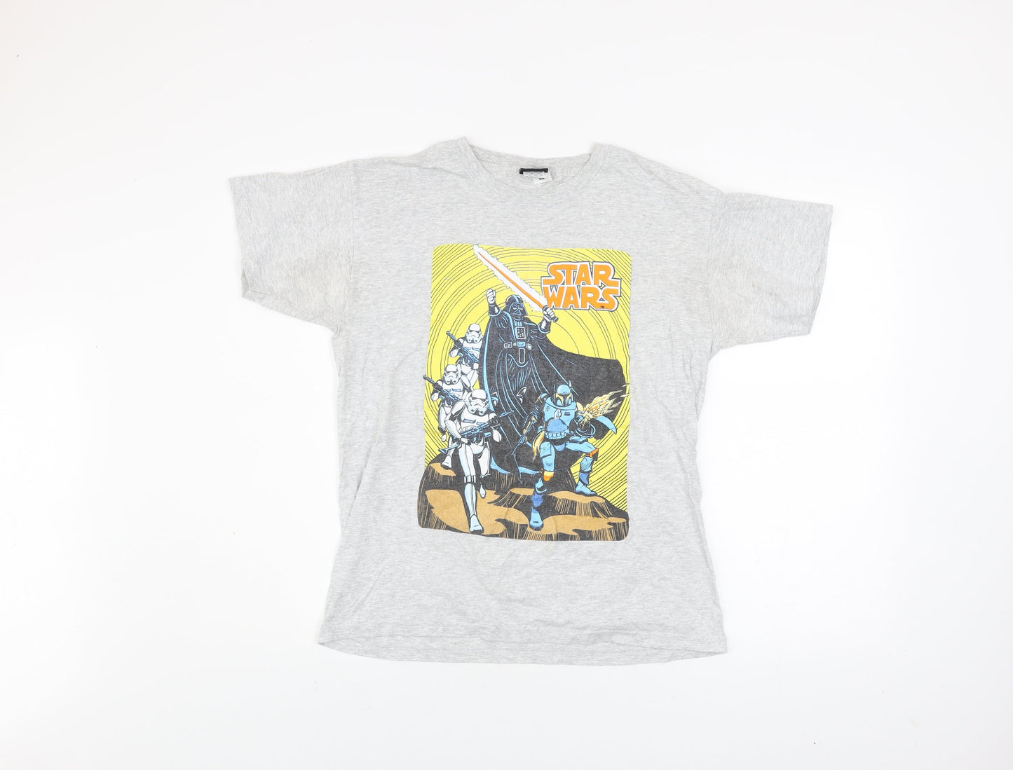 Star Wars Men's Grey Graphic T-Shirt Medium Cotton Blend