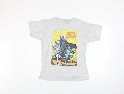 Star Wars Men's Grey Graphic T-Shirt Medium Cotton Blend