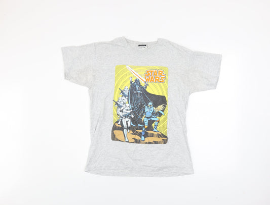 Star Wars Men's Grey Graphic T-Shirt Medium Cotton Blend