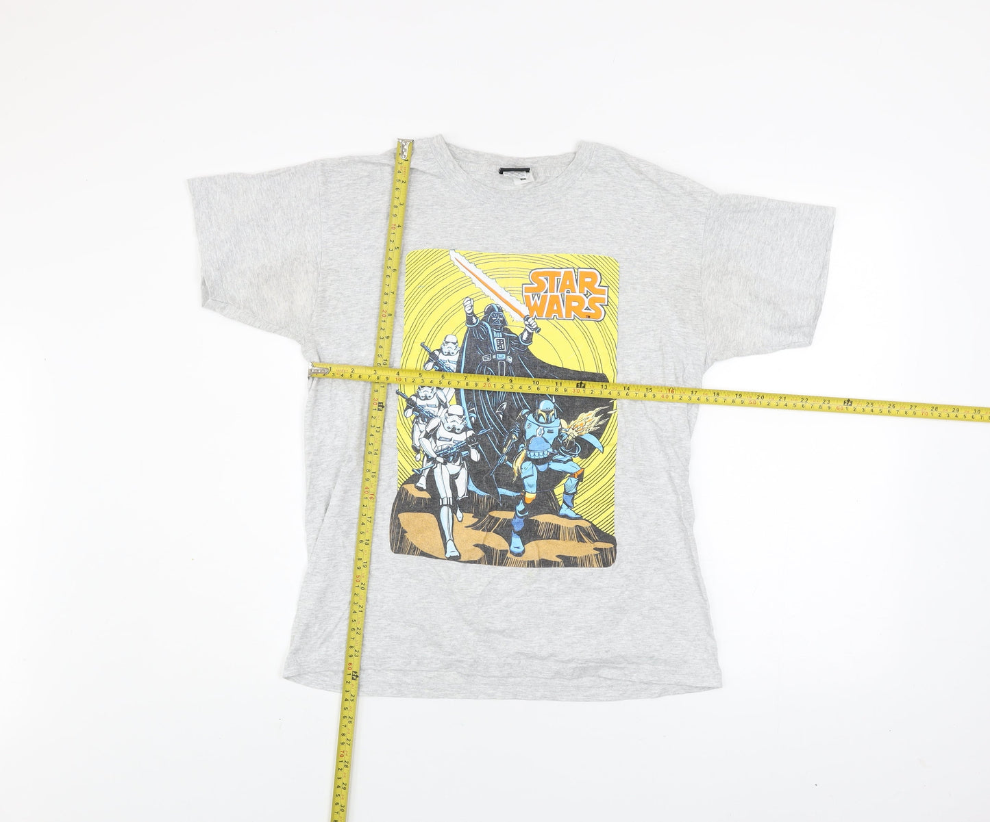 Star Wars Men's Grey Graphic T-Shirt Medium Cotton Blend