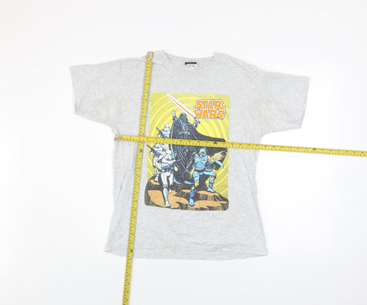 Star Wars Men's Grey Graphic T-Shirt Medium Cotton Blend