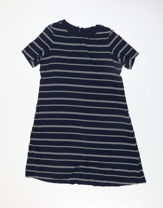 Marks and Spencer Womens Blue Stripe Shift Dress Size 16