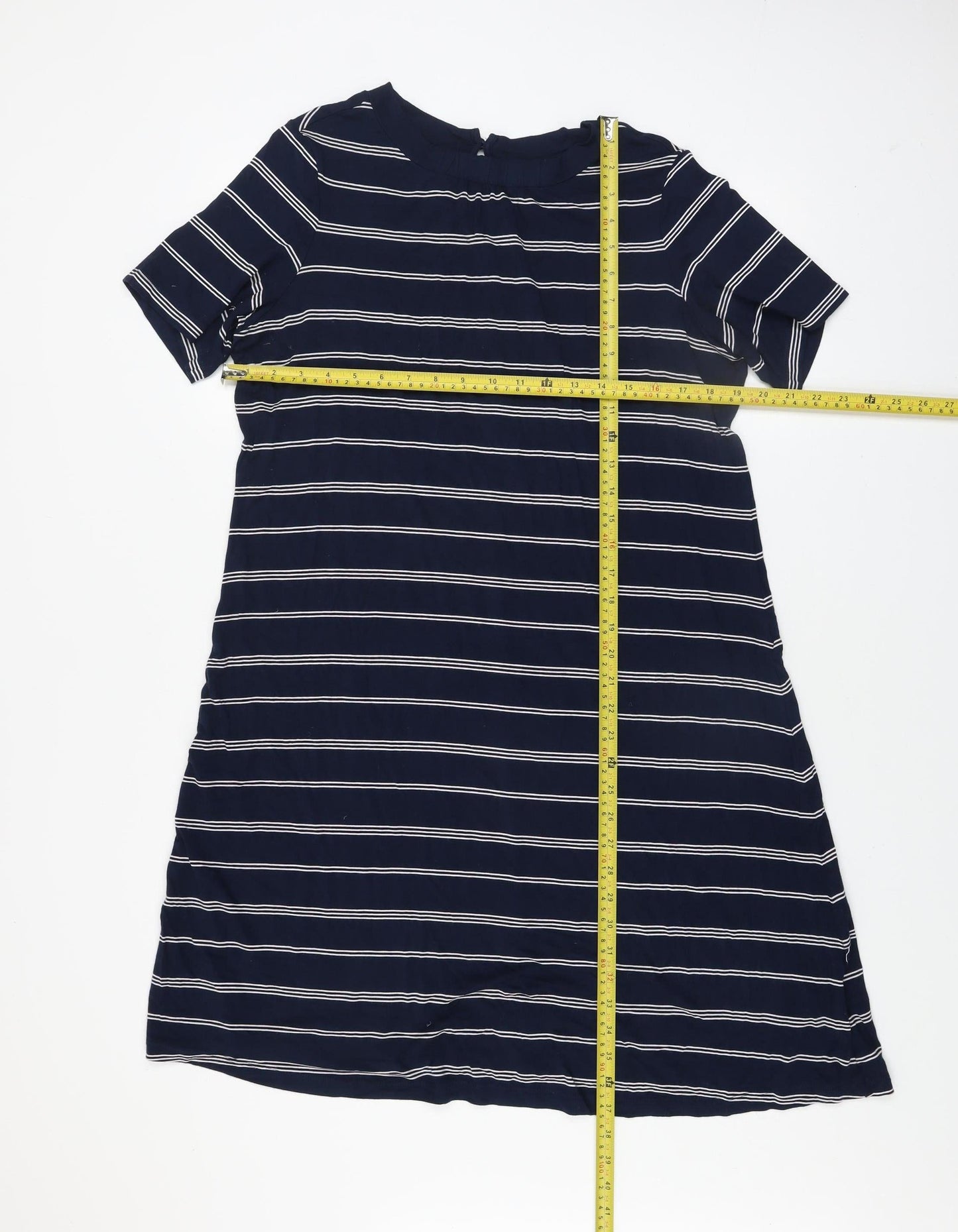 Marks and Spencer Womens Blue Stripe Shift Dress Size 16
