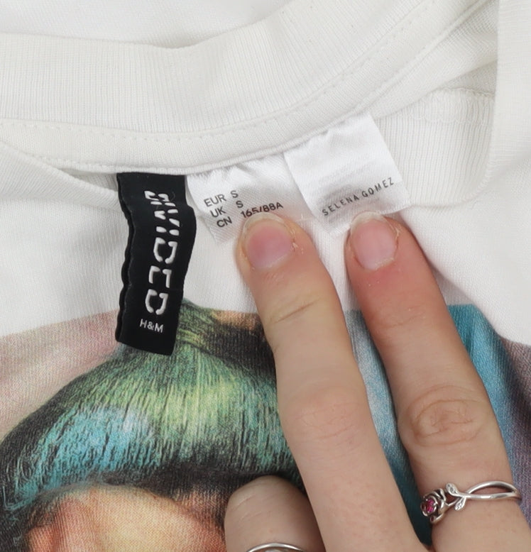 Womens UK Size S H&M White Basic T-Shirt
