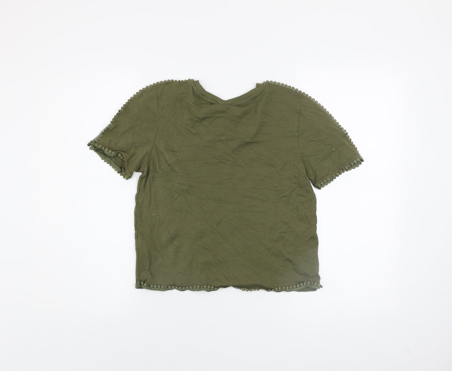 Womens UK Size 10 Topshop Green Basic T-Shirt