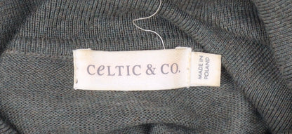 Celtic & Co. Men's Green Merino Wool Roll Neck Jumper Size M