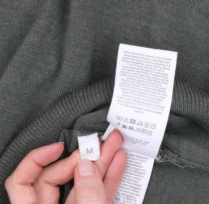 Celtic & Co. Men's Green Merino Wool Roll Neck Jumper Size M