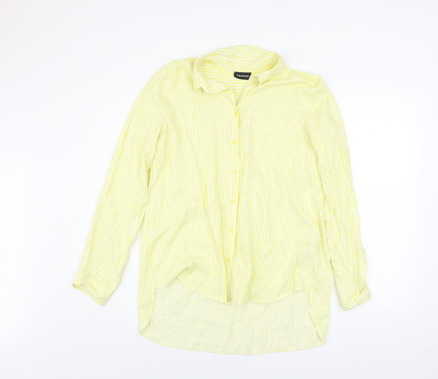 Womens UK Size 12 Taifun Yellow Basic Button-Up