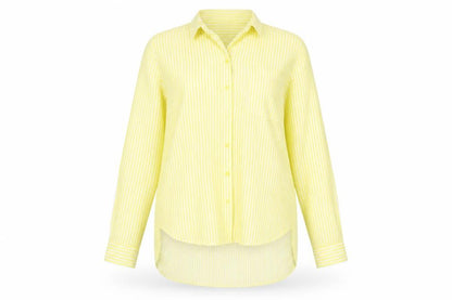 Womens UK Size 12 Taifun Yellow Basic Button-Up