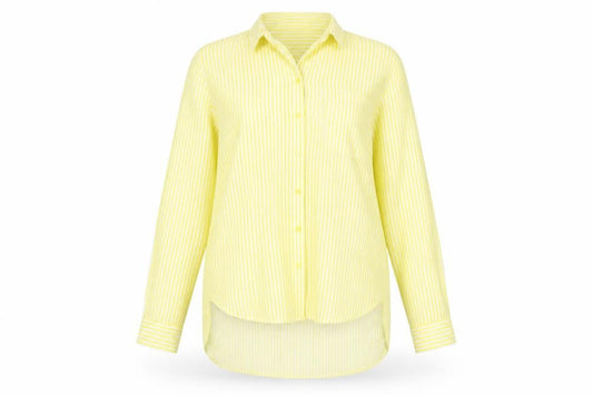 Womens UK Size 12 Taifun Yellow Basic Button-Up