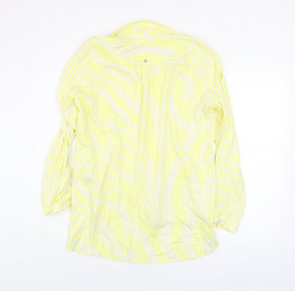 Womens UK Size 12 Taifun Yellow Basic Button-Up