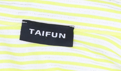 Womens UK Size 12 Taifun Yellow Basic Button-Up