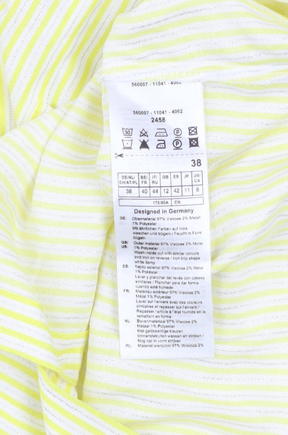 Womens UK Size 12 Taifun Yellow Basic Button-Up