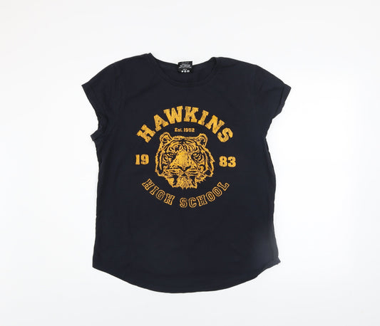Womens UK Size L Last Exit to Nowhere Black Basic T-Shirt