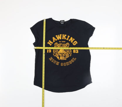 Womens UK Size L Last Exit to Nowhere Black Basic T-Shirt