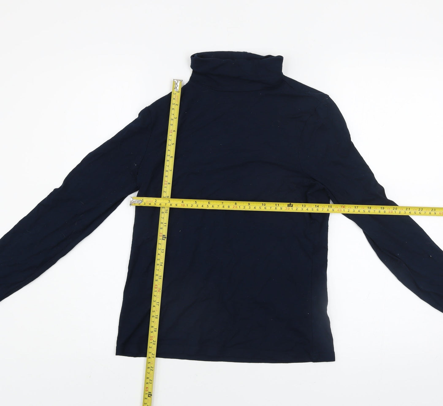 Laura Ashley Women’s Blue Roll Neck Long Sleeve Jersey Top UK 8