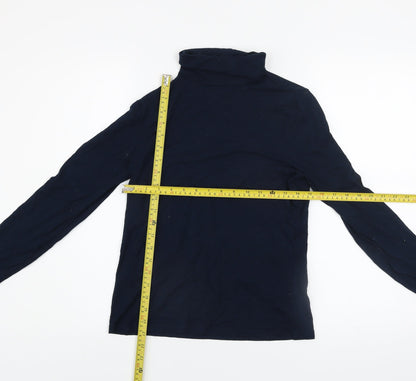 Laura Ashley Women’s Blue Roll Neck Long Sleeve Jersey Top UK 8