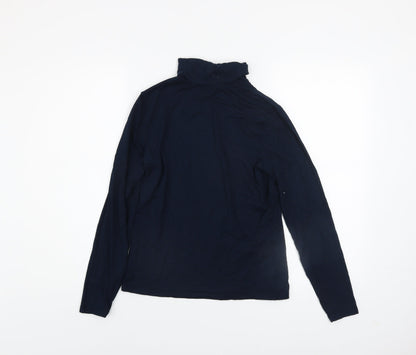 Laura Ashley Women’s Blue Roll Neck Long Sleeve Jersey Top UK 8