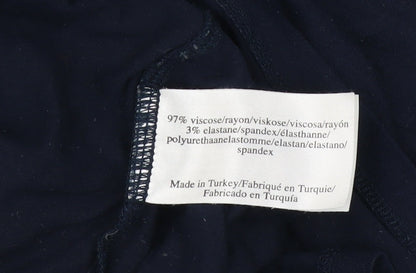 Laura Ashley Women’s Blue Roll Neck Long Sleeve Jersey Top UK 8