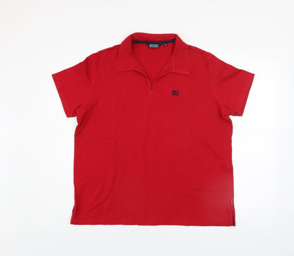 Maine New England Women's Red Cotton Polo Shirt Size 16
