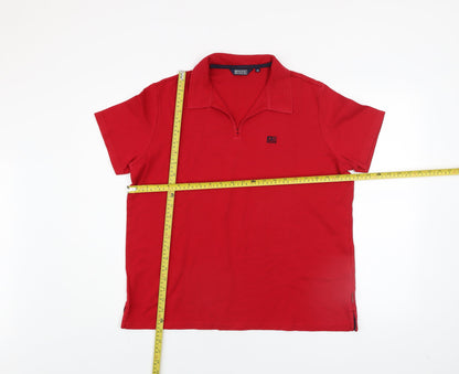 Maine New England Women's Red Cotton Polo Shirt Size 16