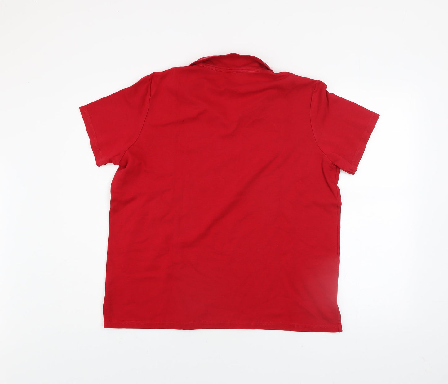 Maine New England Women's Red Cotton Polo Shirt Size 16