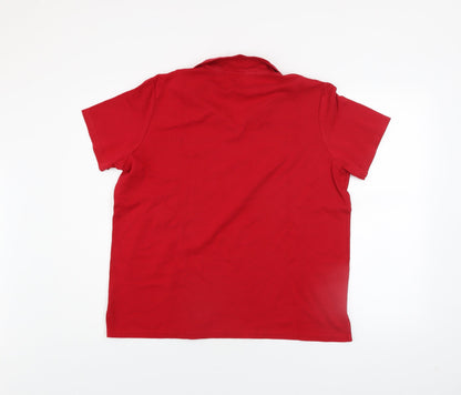 Maine New England Women's Red Cotton Polo Shirt Size 16